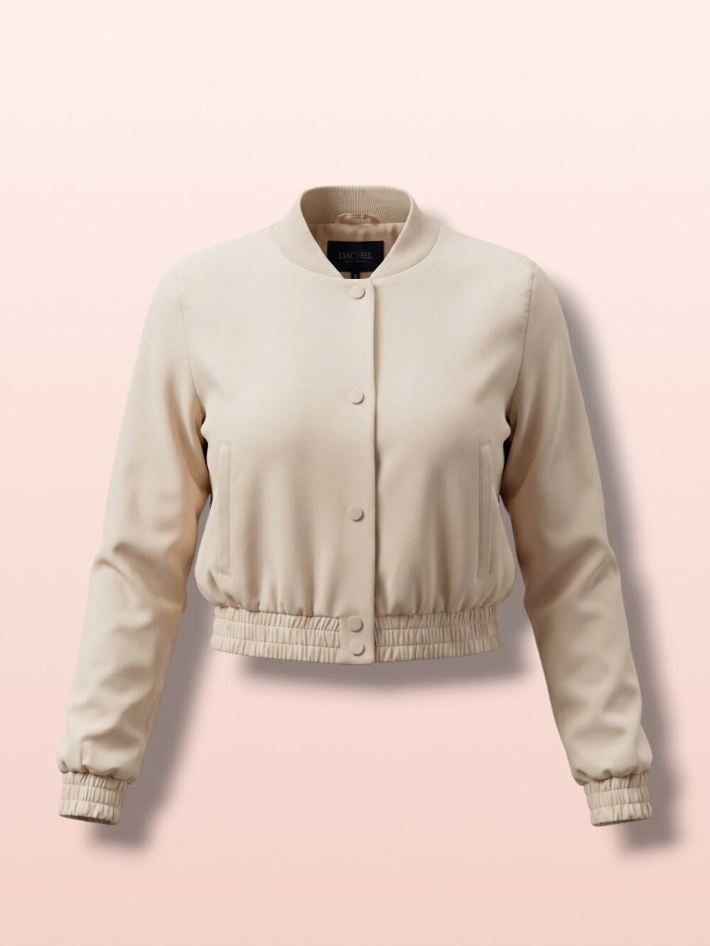 Rachel Rachel Roy Cream Structured Pad Shoulder Bomber Jacket M